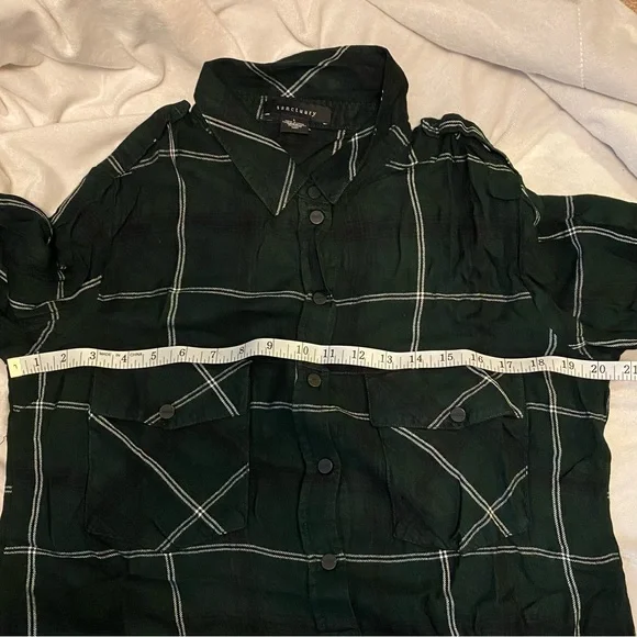 Sanctuary Green Plaid Boyfriend Shirt - Picture 9 of 11